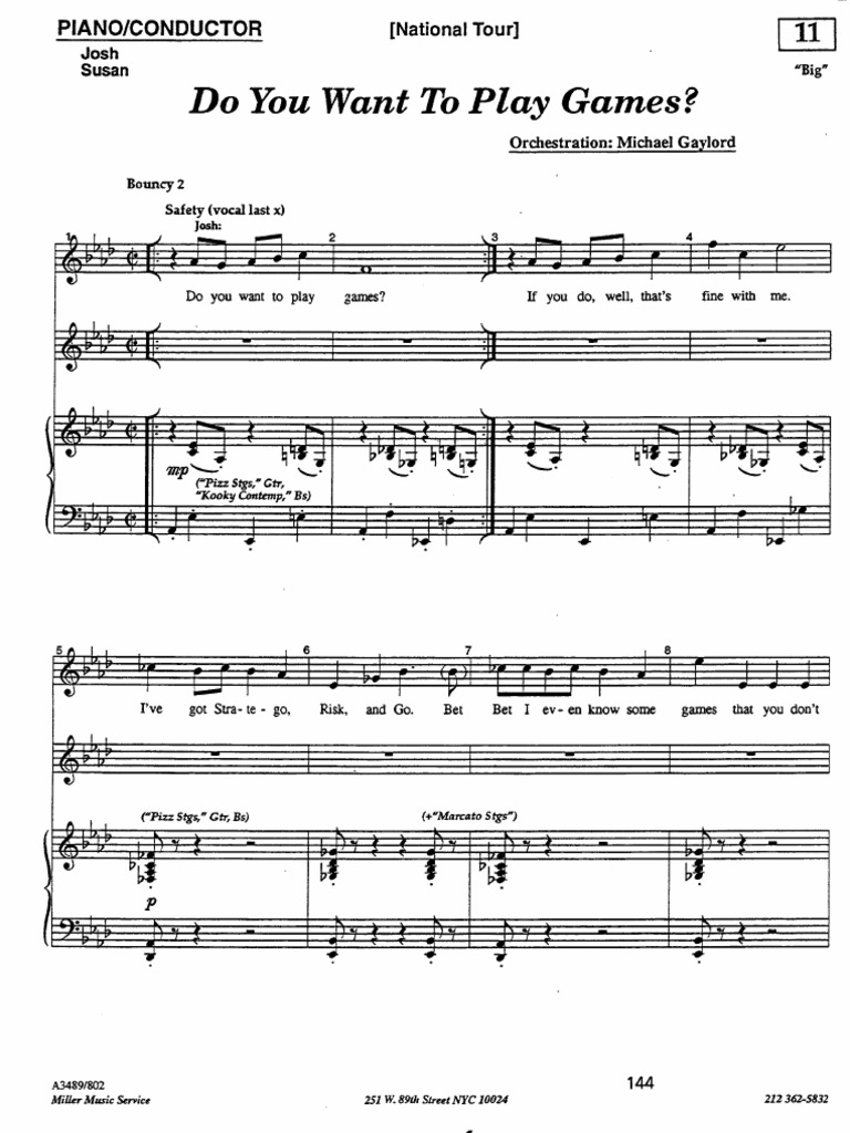 "Big" National Tour Piano Conductor Script | PDF