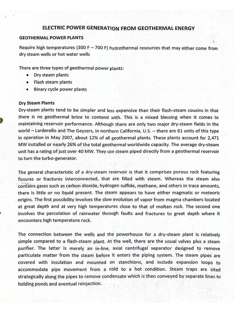 Geothermal Notes | PDF