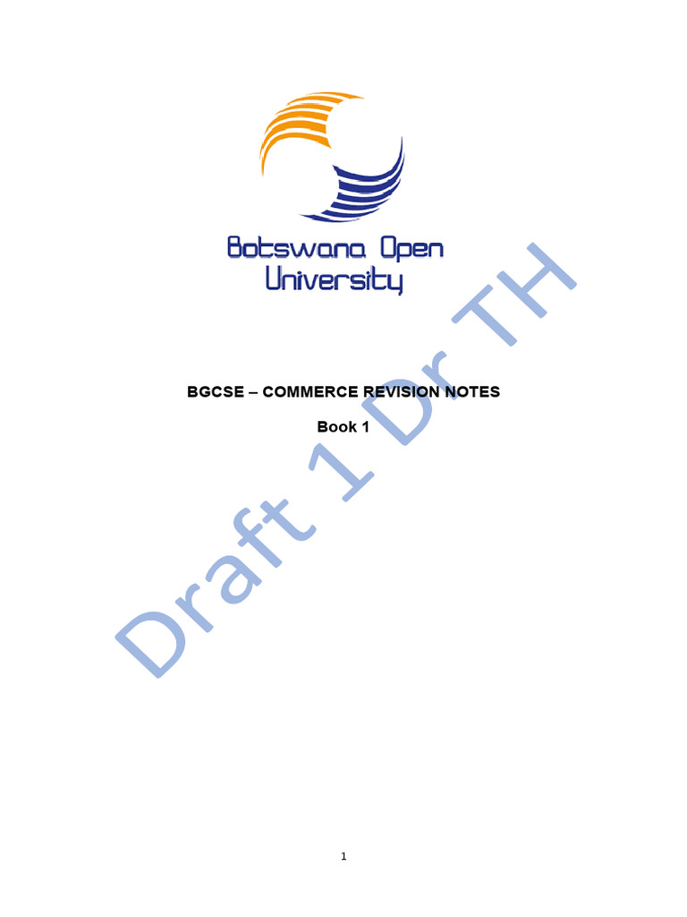 BGCSE Commerce Revision Notes | PDF | Retail | Commerce