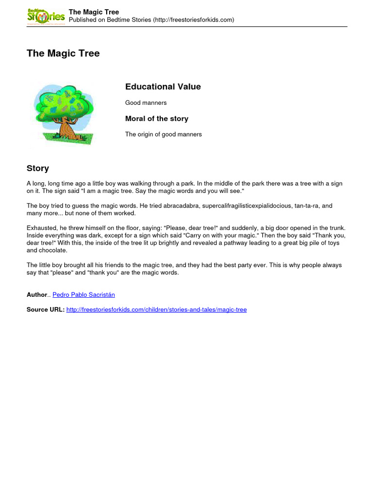 The Magic Tree: A Tale of Manners | PDF