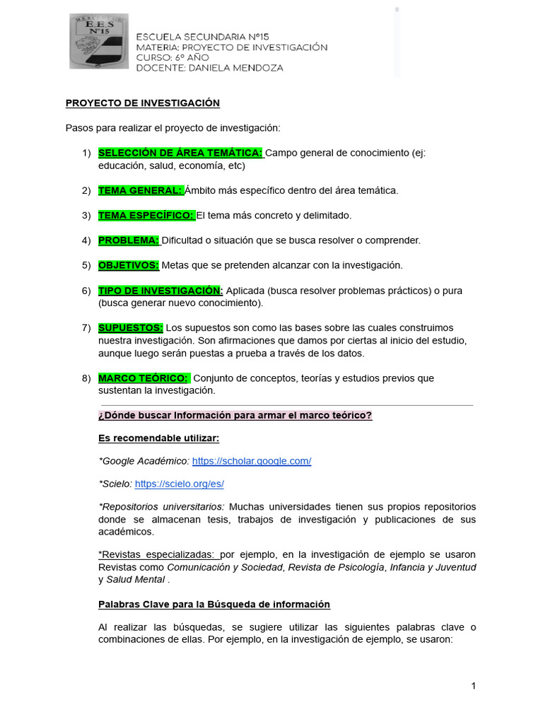Pasos para El Proyecto de Investigación | PDF | Teoría | Metodología de ...