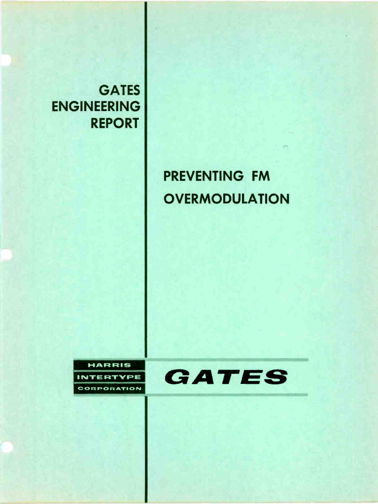 Gates Engineering Report Preventing FM Overmodulation | PDF | Frequency ...