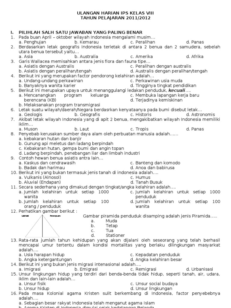 25++ Contoh soal materi ips kelas 8 ideas