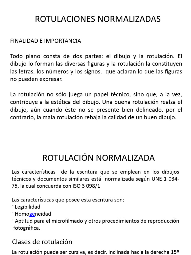 Rotulaciones Normalizadas | PDF | Dibujo | Escritura