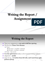 Writing The Report / Assignment