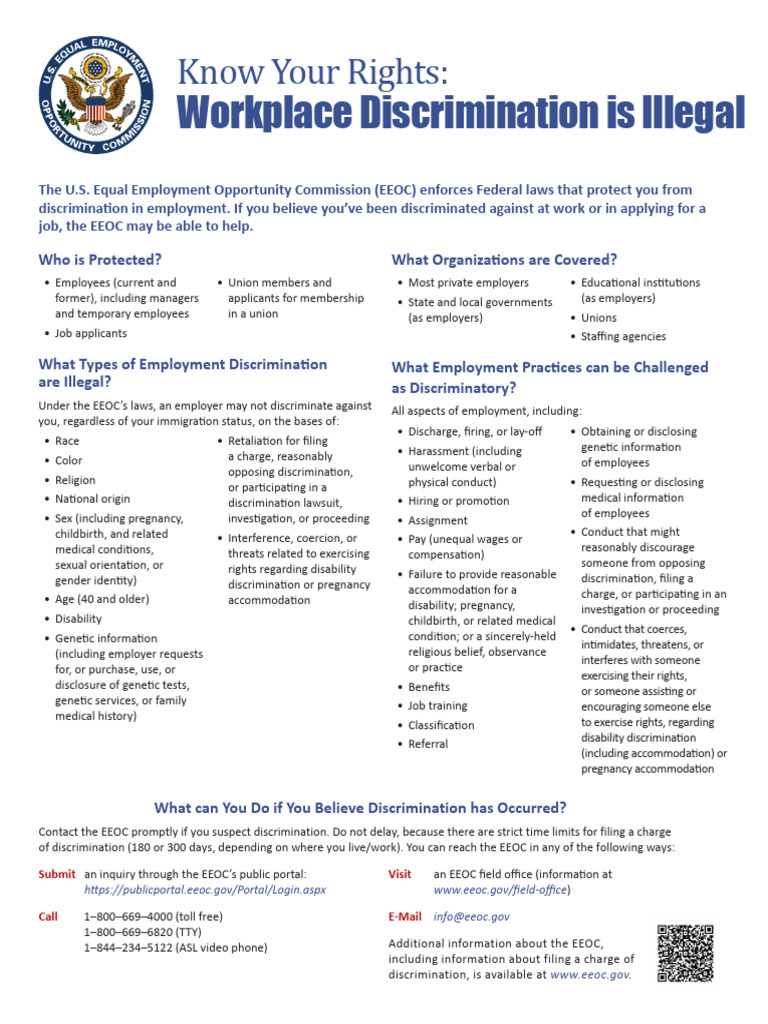 Workplace Discrimination Rights Guide | PDF | Equal Employment ...