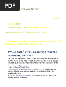 Official GRE Verbal Reasoning Practice Questions