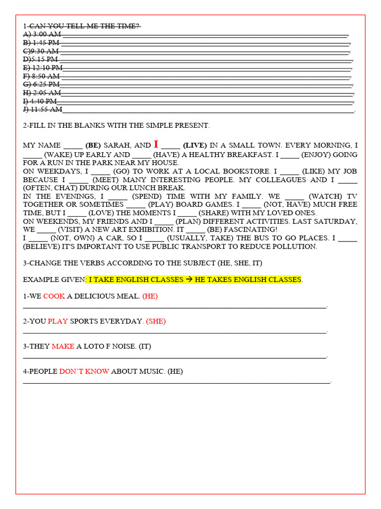 Rebeca - Simple Present - He, She It | PDF