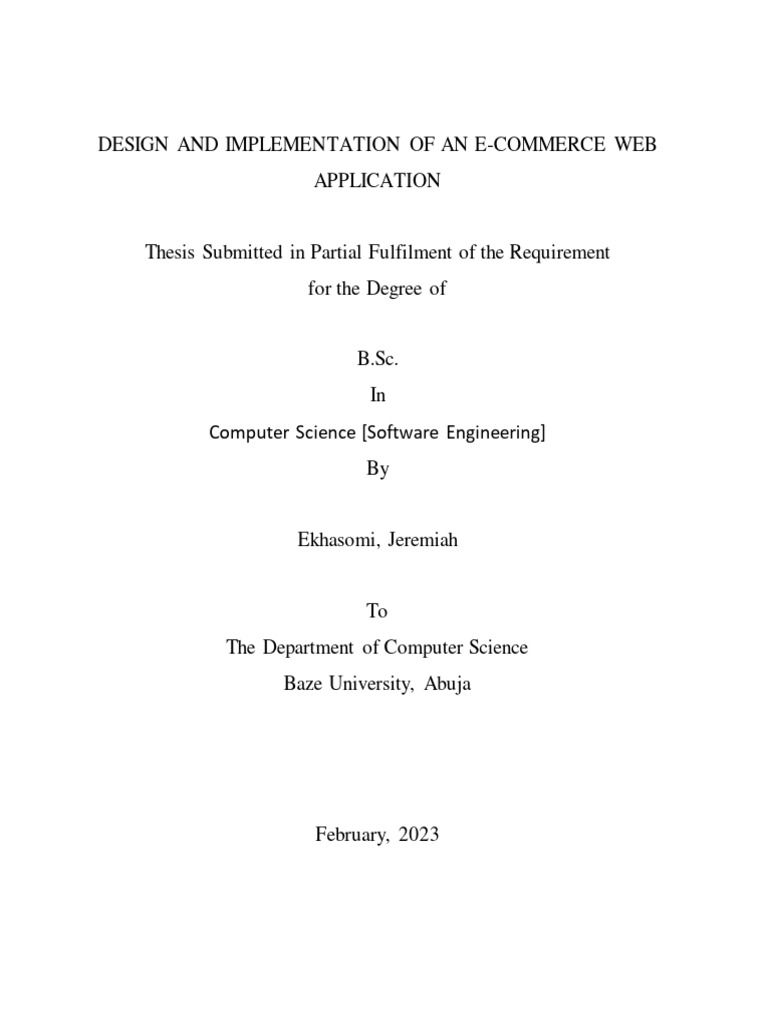 E-commerce Web Application Design Thesis | PDF | Software Development ...