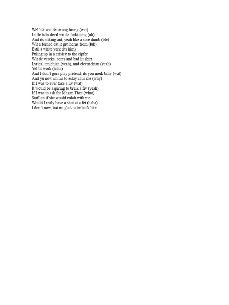 Wel Luk Wat de Strong Brung | PDF