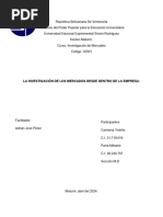 La Investigacion de Los Mercados Desde Dentro de La Empresa
