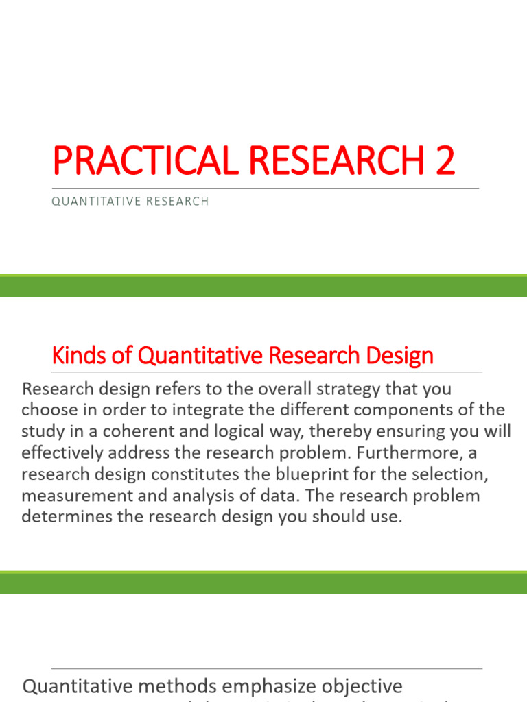 PR 2 August 1 (Kinds of Quantitative Research Designs | PDF ...