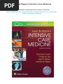 Irwin and Rippe's Intensive Care Medicine. 8th Edition.