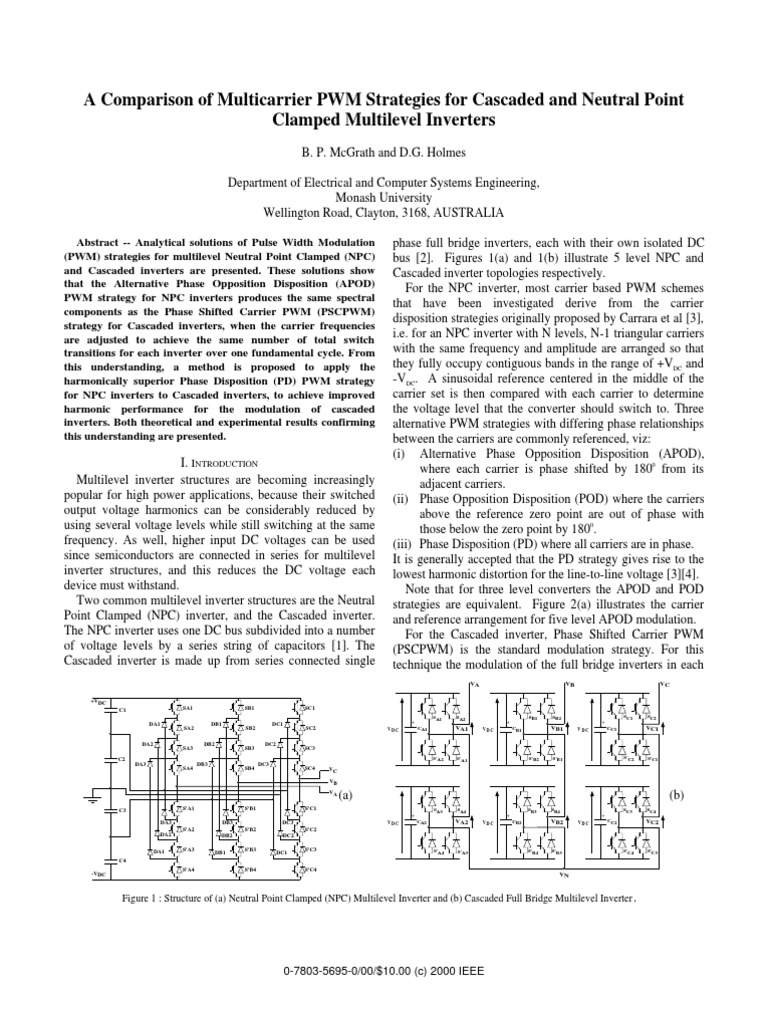 A Comparison of Multicarrier PWM Strategies For Cascaded and Neutral ...