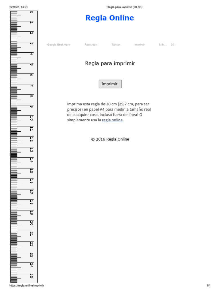 Regla de 30 cm para Imprimir Online | PDF