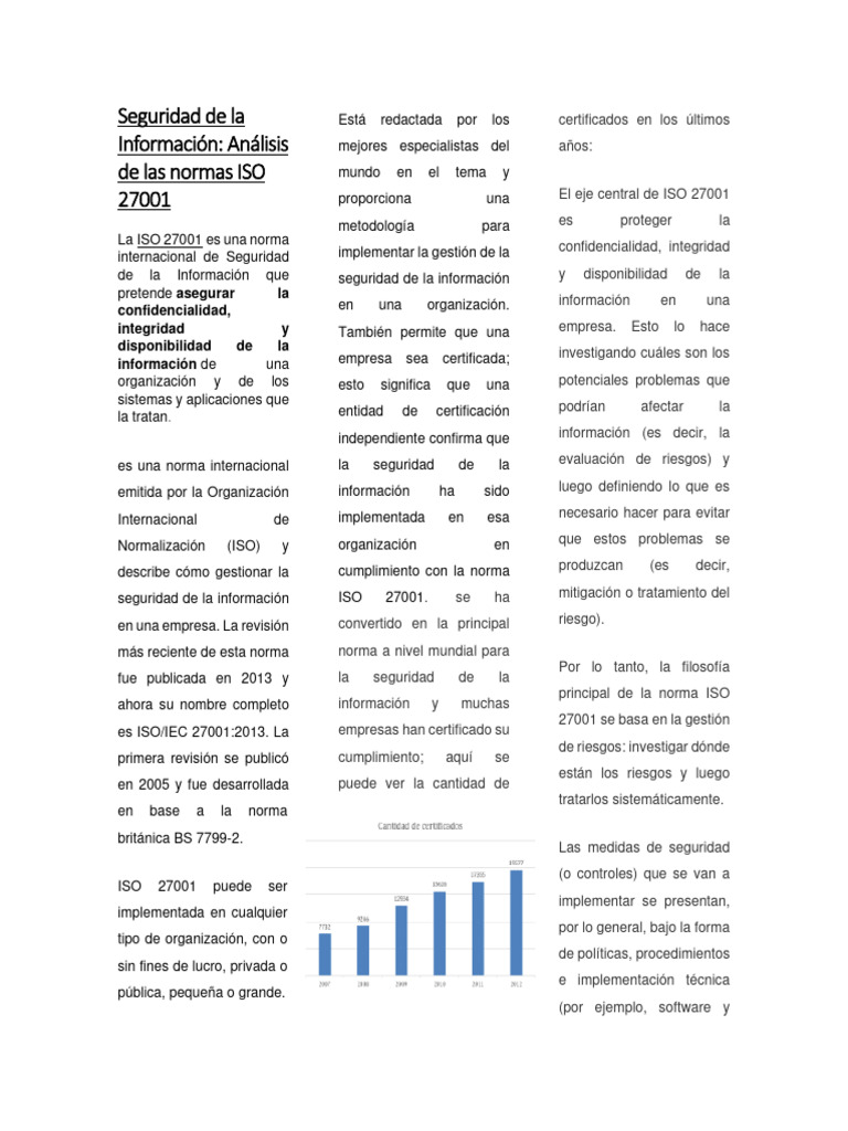Seguridad de La Información-Norma ISO 27001 | PDF | La seguridad ...