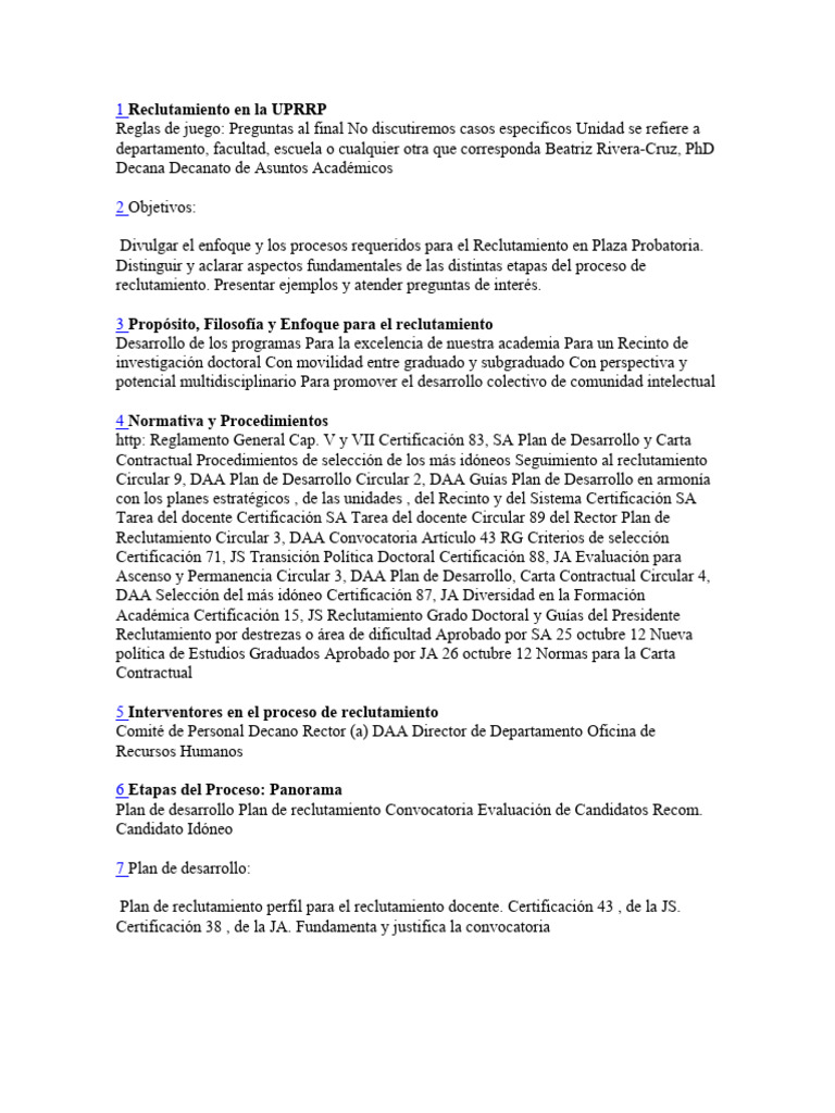 1 reclutamiento en la uprrp pdf reclutamiento evaluaci n