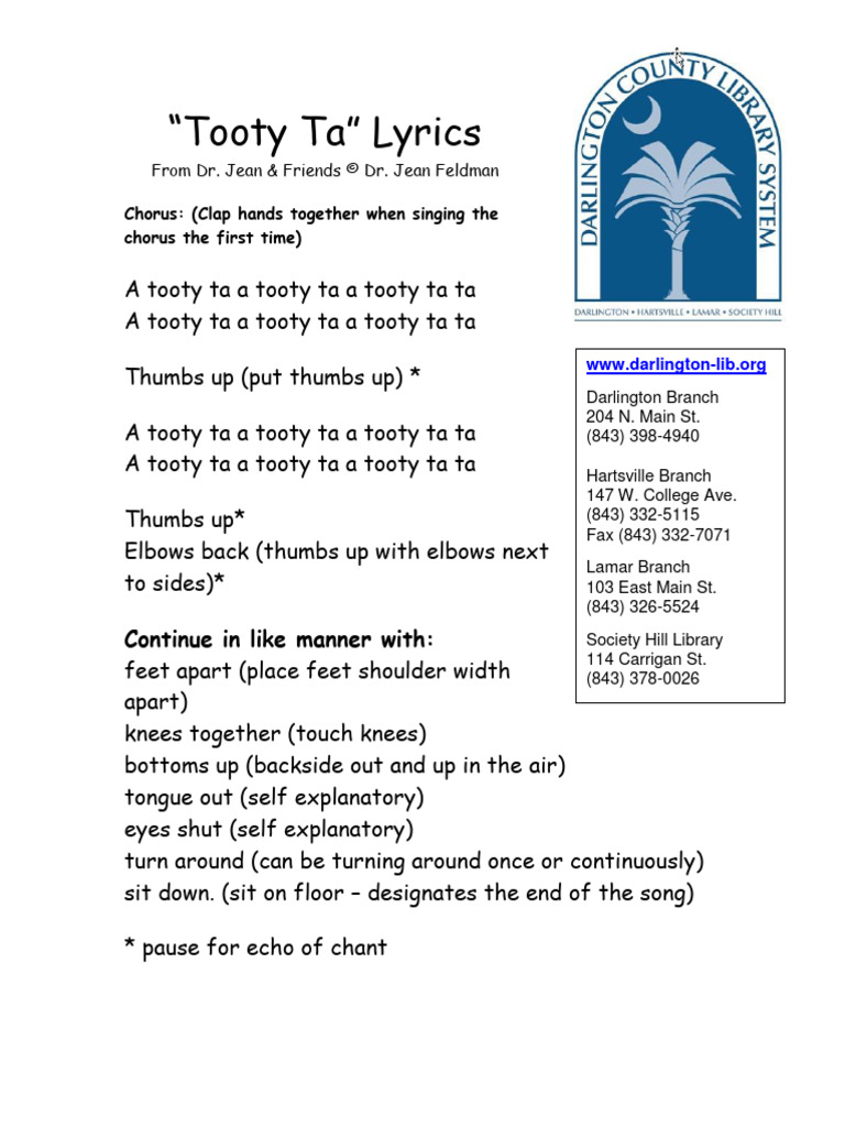 Tooty ta lyrics pdf