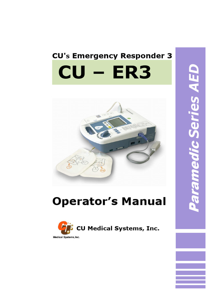 CU-ER3 AED Operator's Manual | PDF | Cardiopulmonary Resuscitation ...
