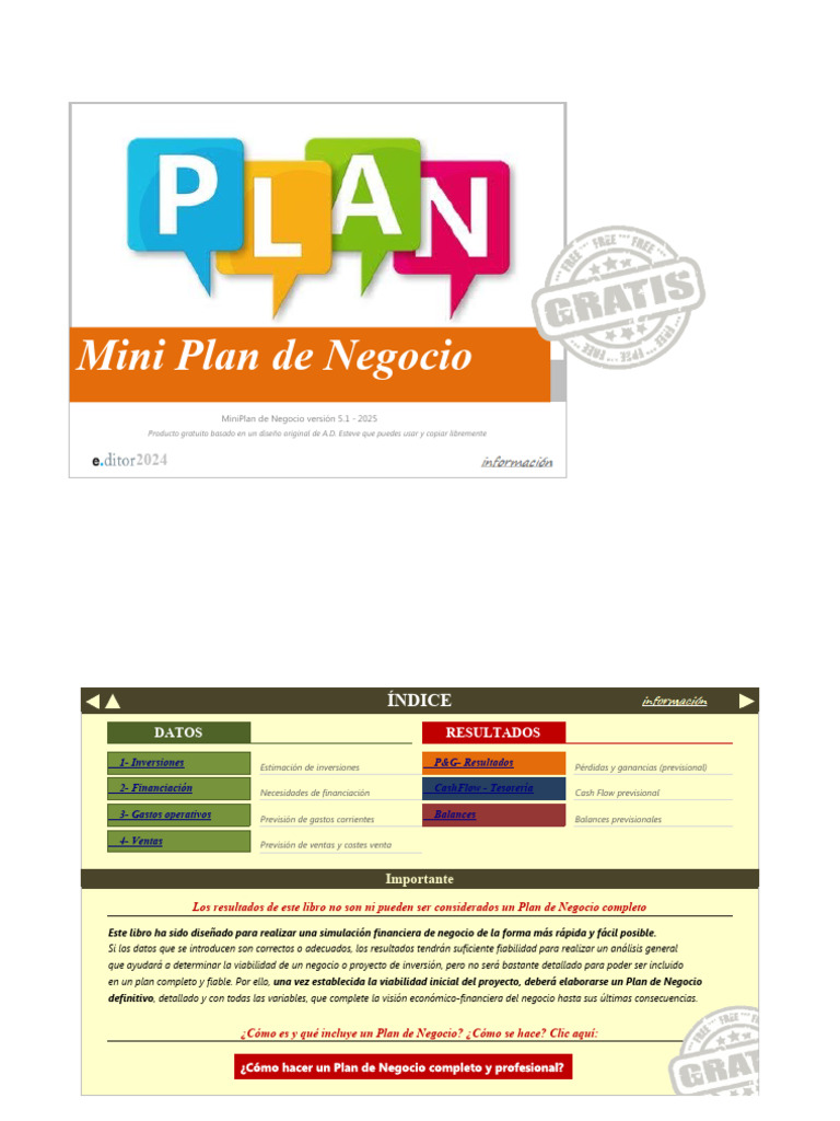 Mini Plan de Negocio 2025: Inversiones y Finanzas | PDF | Plan de ...
