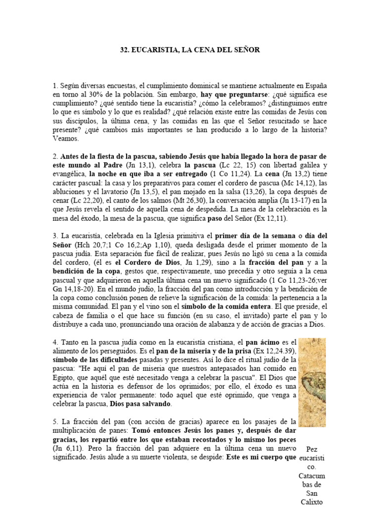 La Cena Del Señor | PDF | eucaristía | Cristo (título)