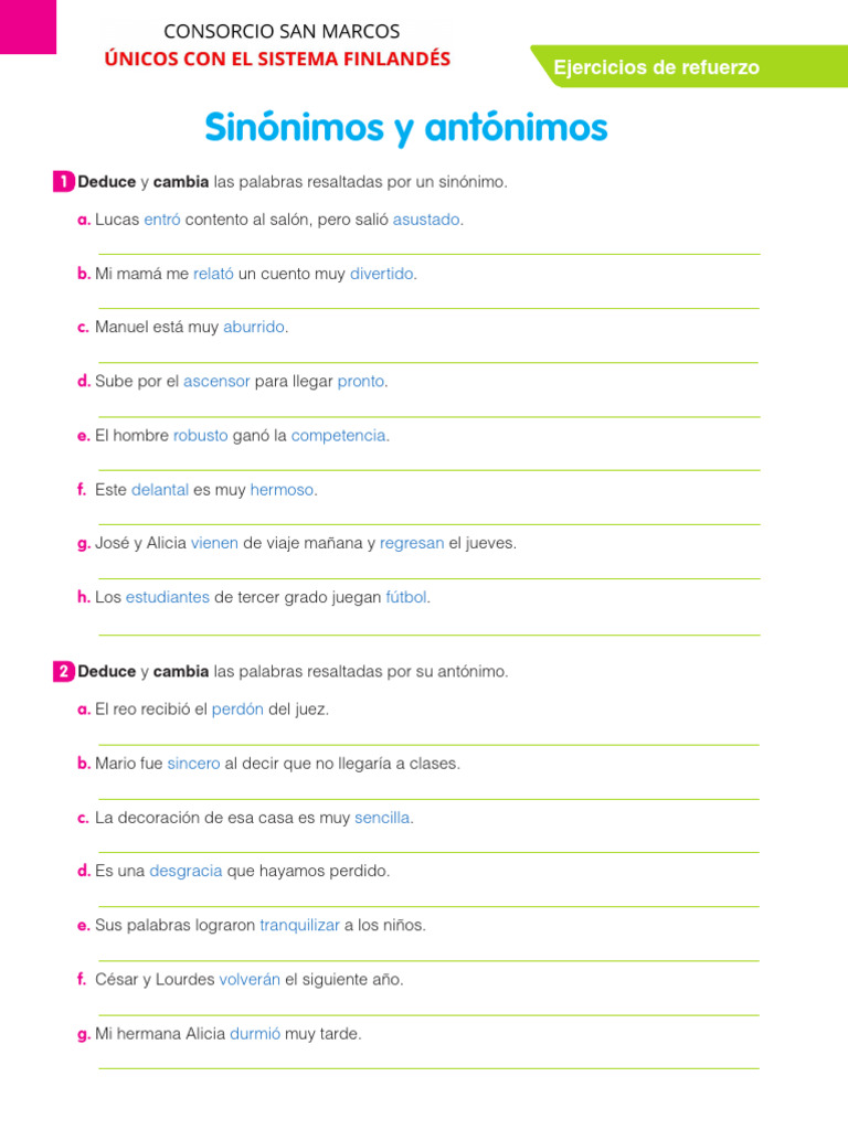 Rv-Sinonimos y Antonimos | PDF