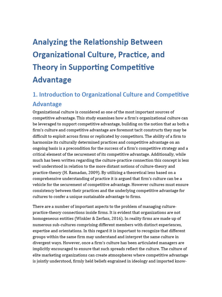 Aithor Analyzing The Relationship Between Organizational Culture ...