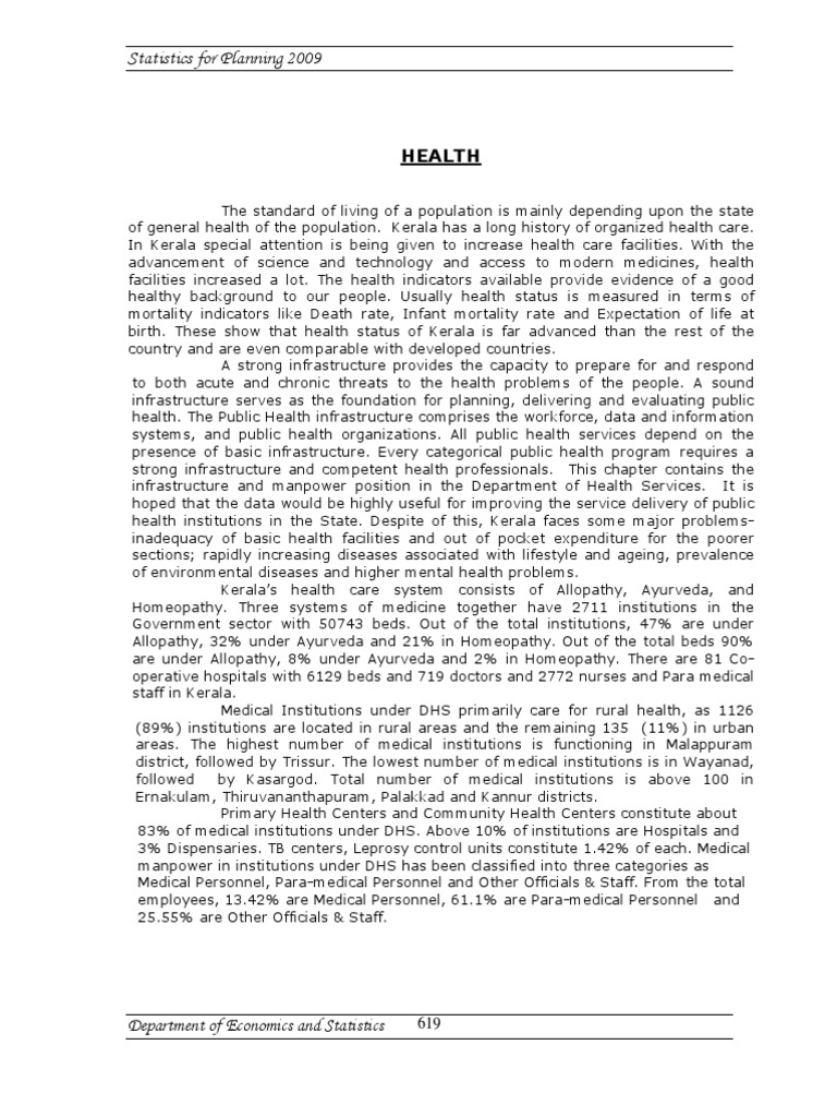 Statistics For Planning 2009: Health | PDF | Infant Mortality | Public ...
