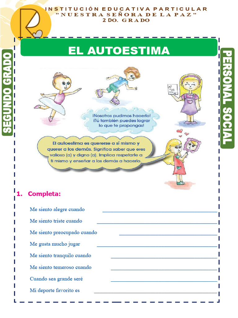 Actividades de Autoestima y Higiene 2° Grado | PDF