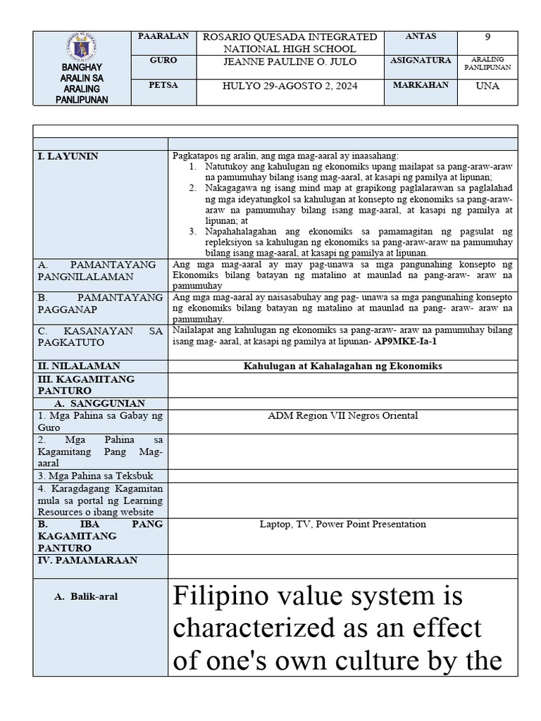 Ap9 Lessonplan Week1 | PDF