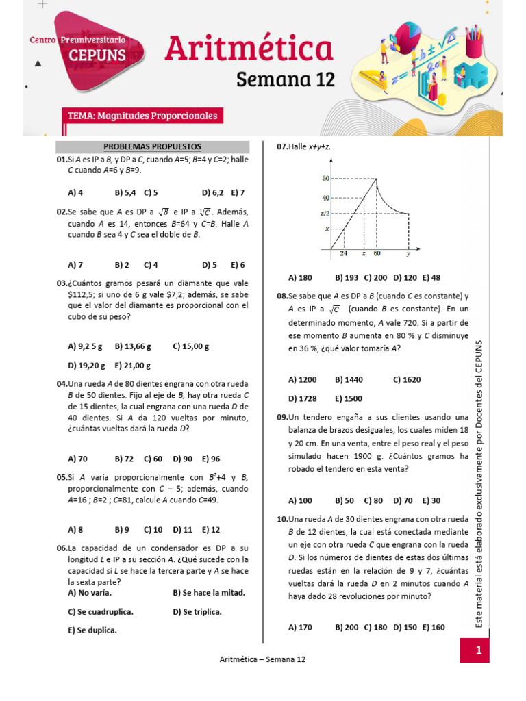Problemas de Aritmética - Semana 12 | PDF | Matemáticas