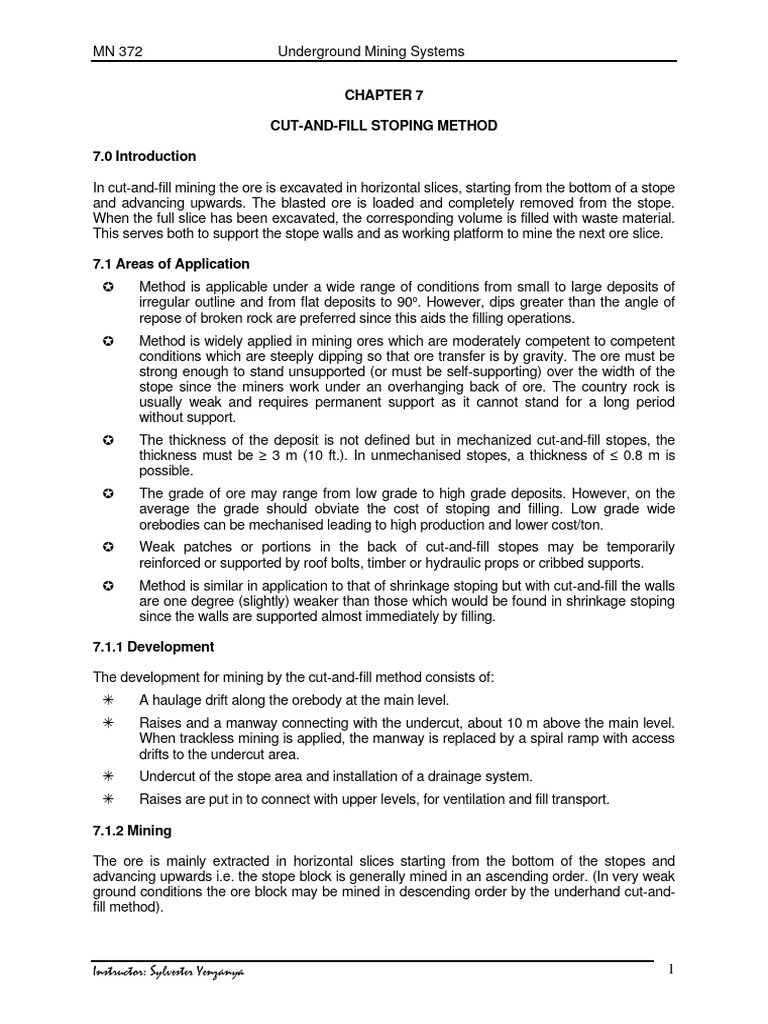 Cut and fill pdf mining