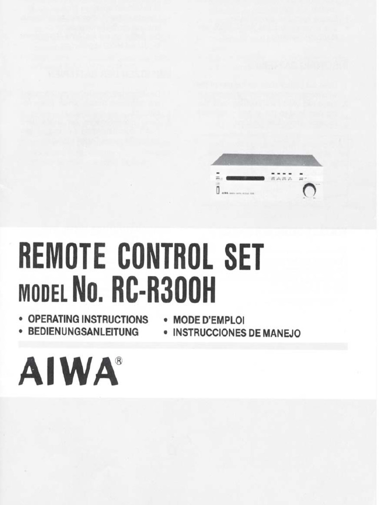 Hfe Aiwa Rc-r300 Control Remoto | PDF