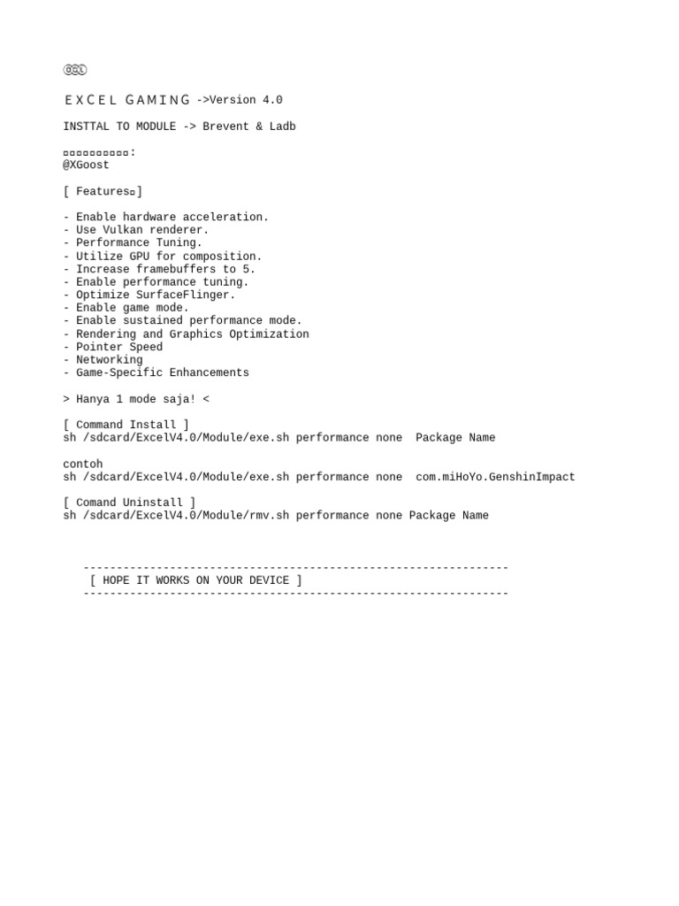 Excel Gaming Module V4.0 Features | PDF | Technology & Engineering