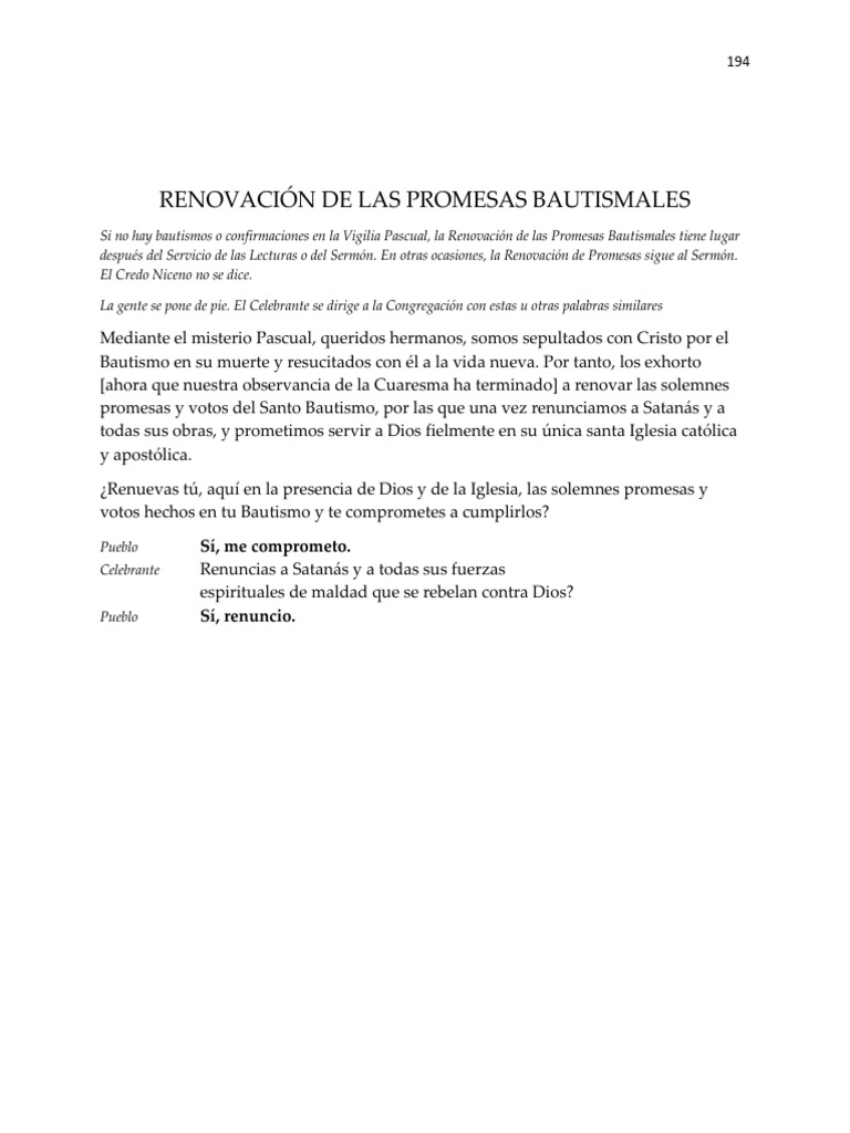 Renovacion de Promesas Bautismales 10 10 23 | PDF | Jesús | Bautismo