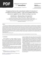 Download Comparison Between the Conventional Method of Extraction of Essential Oil of Laurus Nobilis L and a Novel Method Which Uses Microwaves Applied in Situ Without Resorting to an Oven by myrtarom SN7574115 doc pdf