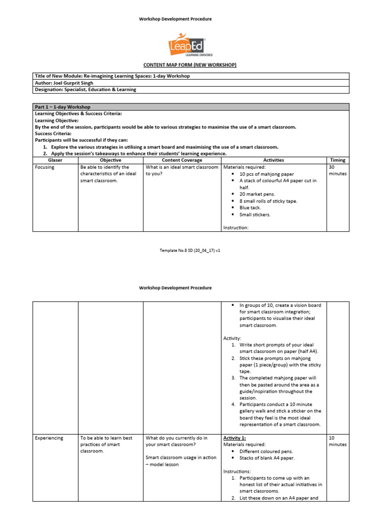 Smart Classroom Workshop Guide | PDF | Learning | Behavior Modification