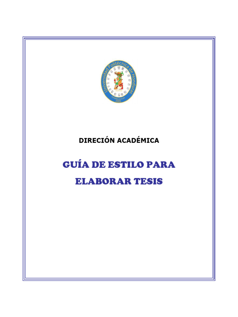 Guía de Estilo para Tesis Académicas | PDF | Muestreo (Estadísticas ...