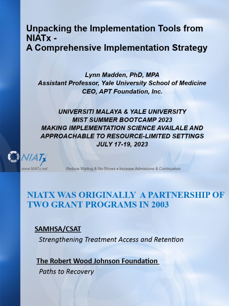 Unpacking the implementation tools from niatx a comprehensive