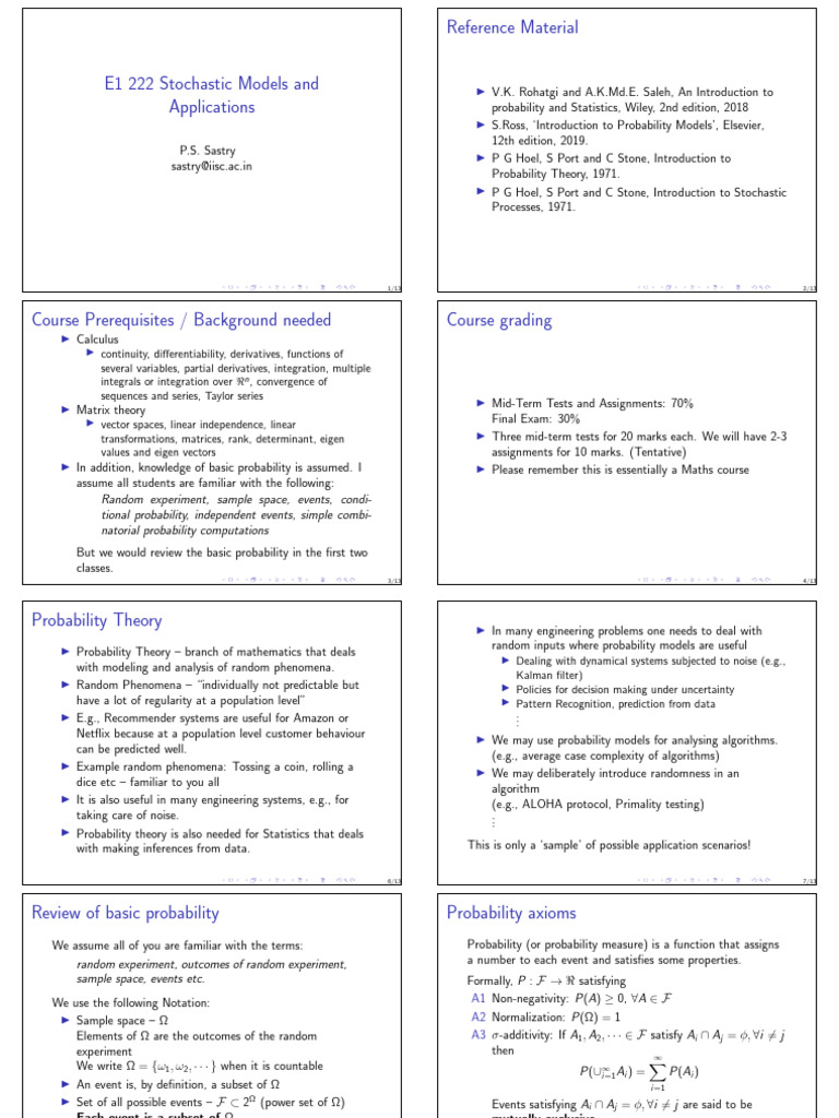 Stochastic Models and Probability Theory | PDF | Randomness ...