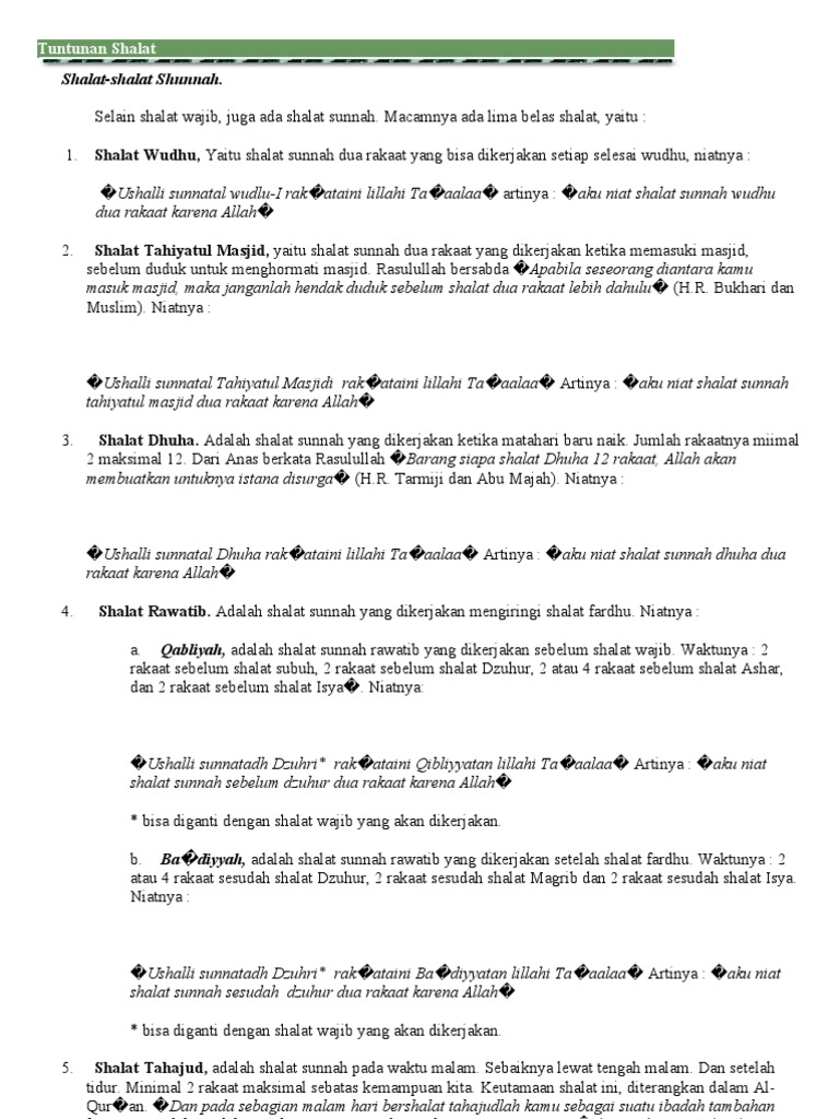 Tuntunan Shalat
