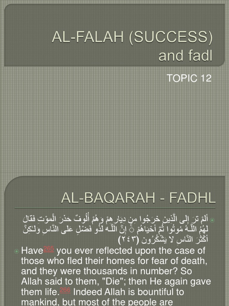 Meaning of Falah in the Quran | PDF | Prophets And Messengers In Islam ...