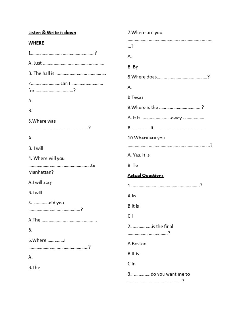 Essential Listening and Writing Exercises | PDF