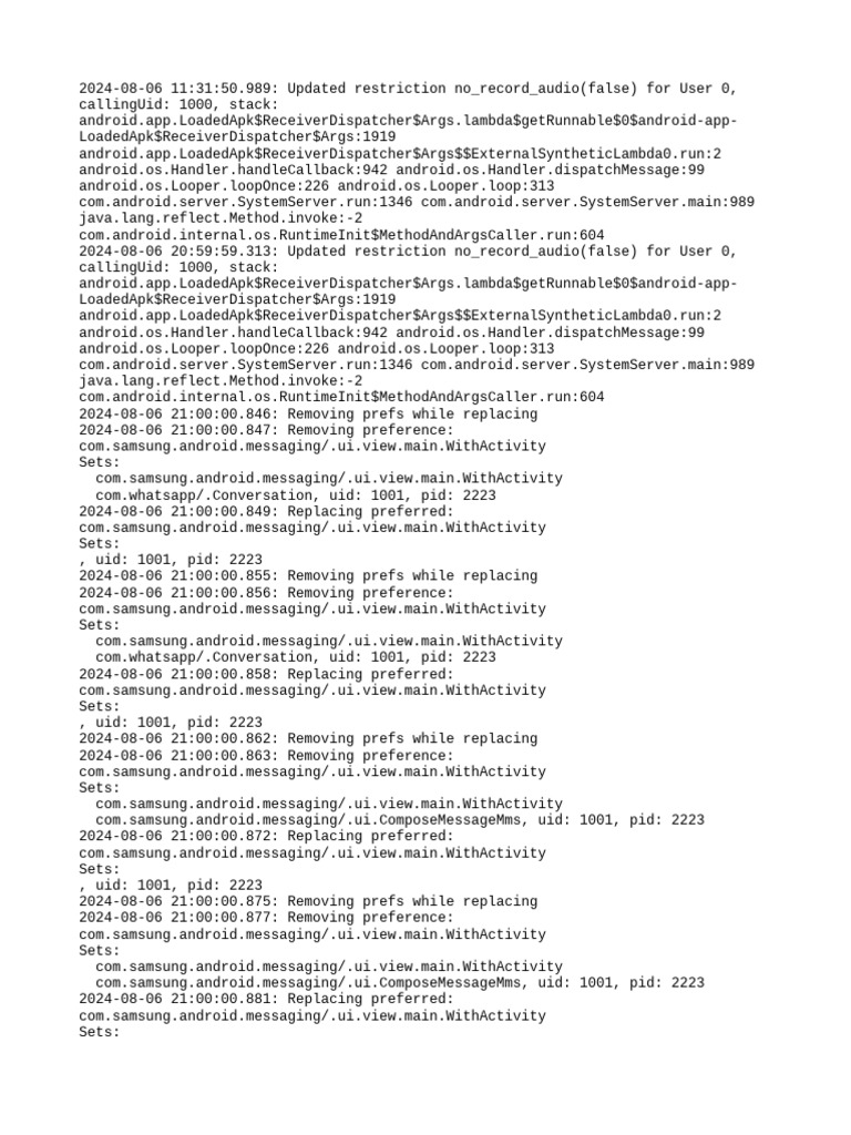 Audio Recording Restrictions Update Logs | PDF | Android (Operating ...
