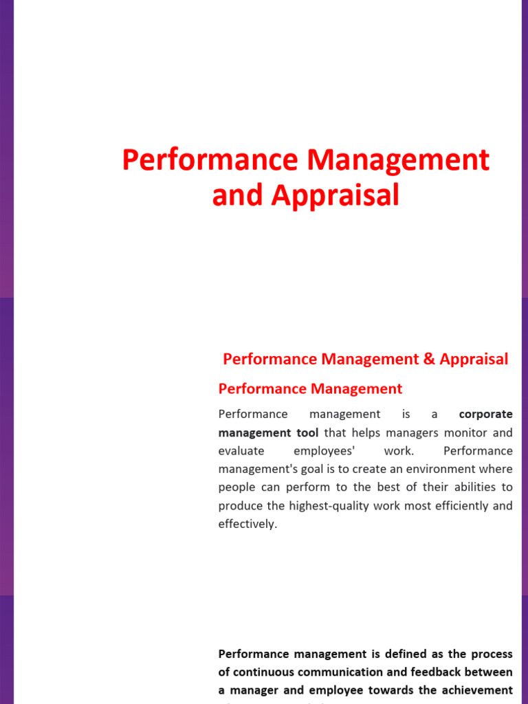 Performance Management & Appraisal Guide | PDF | Performance Appraisal ...