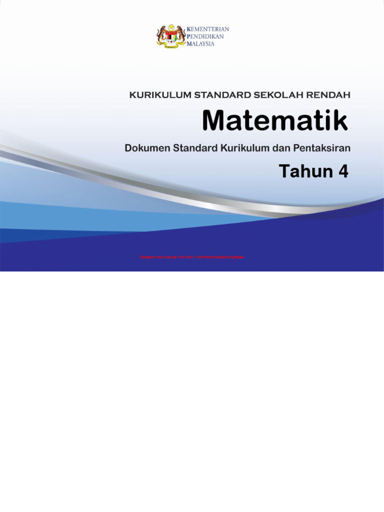 DSKP Matematik Tahun 4 2018 | PDF