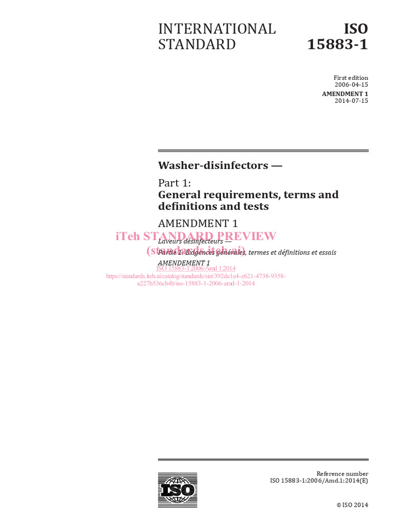 ISO 15883-1: General Requirements Update | PDF | International ...