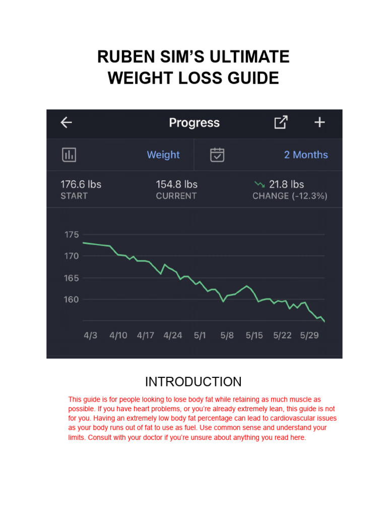 Ruben Sim's Weight Loss Guide | PDF | Dieting | Carbohydrates