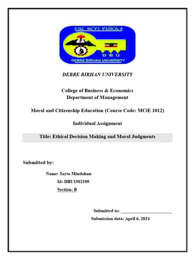 Civic Assignment1 Pdf Morality Reason