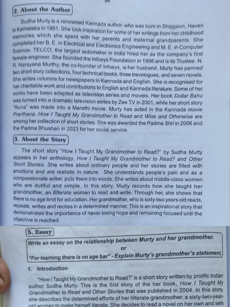 How I Taught My Grandmother To Read | PDF